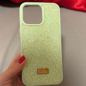 Swarovski Sparkling Phone Case - Light Green 14/15 pro max